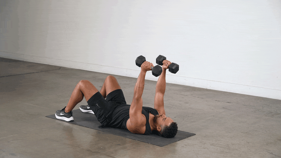 Dumbbell Tricep Extension (Supine) exercise demonstration