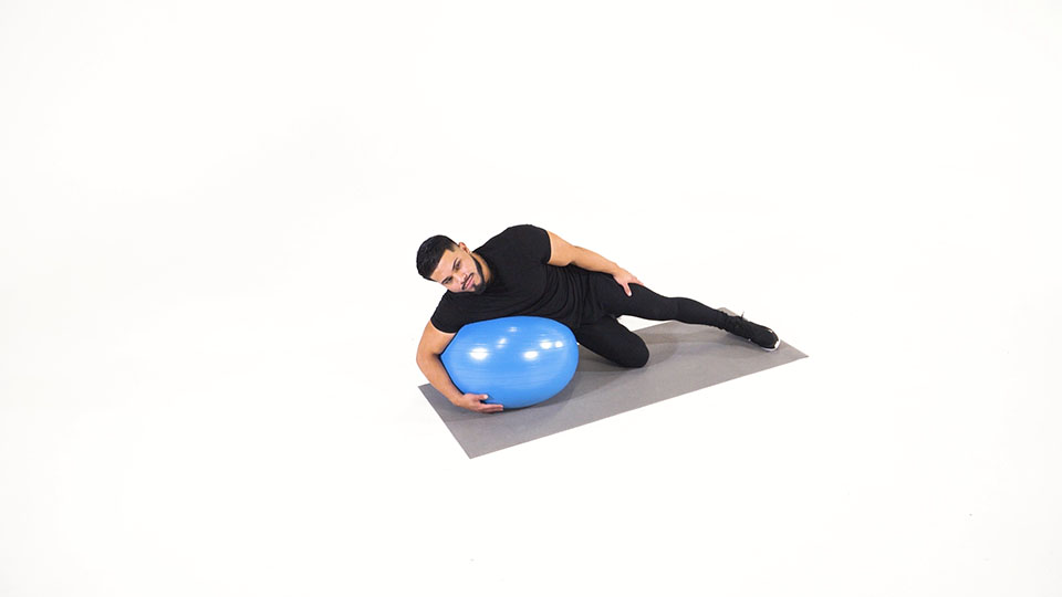 Stability Ball Side-Lying Neck Stretch