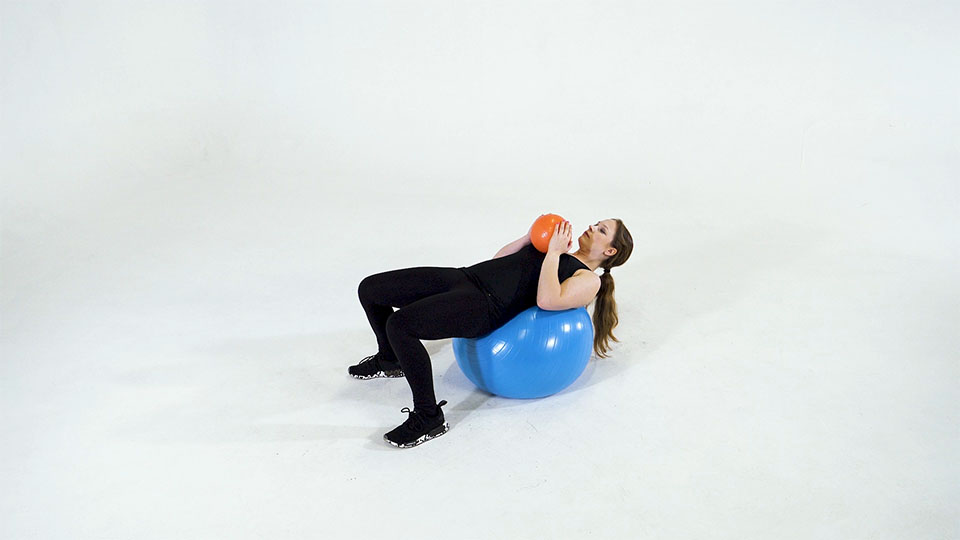 Stability Ball Medicine Ball Sit-Up exercise