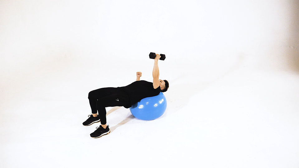 Dumbbell One-Arm Fly (Stability Ball)