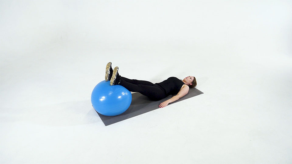 Stability Ball Hamstring Curl to Bridge