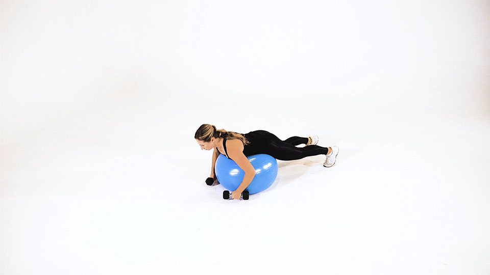 Dumbbell Alternating Posterior Fly (Stability Ball)