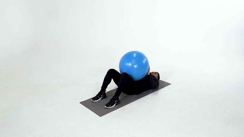 Stability Ball Ab Curl exercise