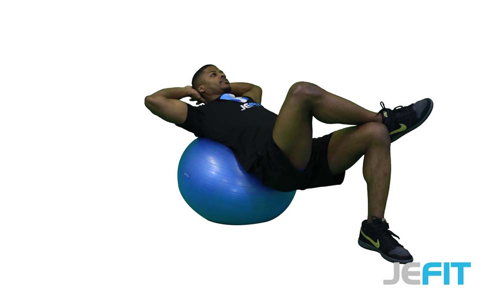 Stability Ball Cross-Leg Crunch