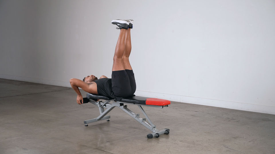 Bench Leg Raise (Supine)