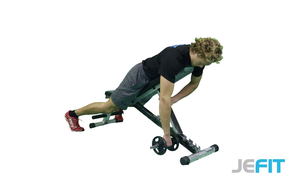 Dumbbell One-Arm Rear Row (Prone)